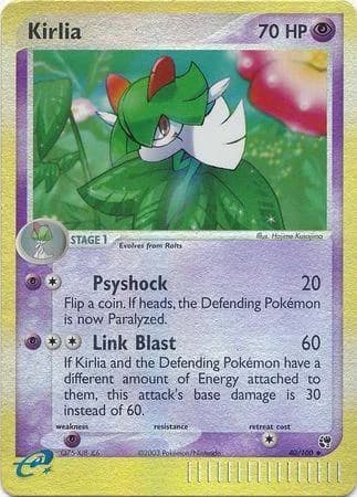 Kirlia reverse holo card front, EX Sandstorm 40/100