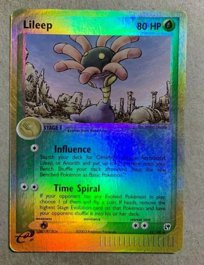 Lileep reverse holo card front, EX Sandstorm 42/100