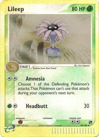 Lileep reverse holo card front, EX Sandstorm 43/100