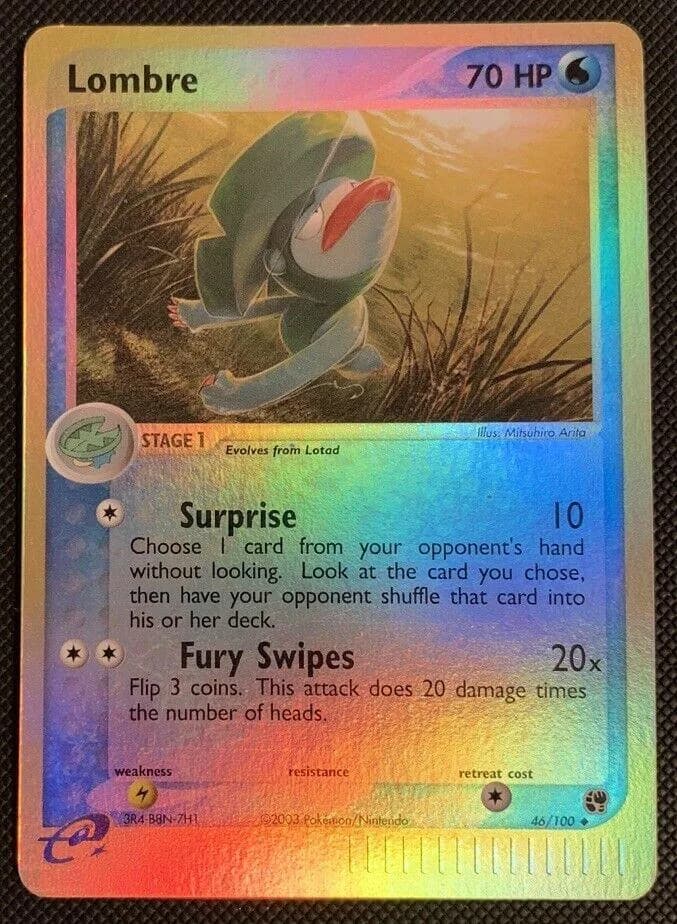 Lombre reverse holo card front, EX Sandstorm 46/100