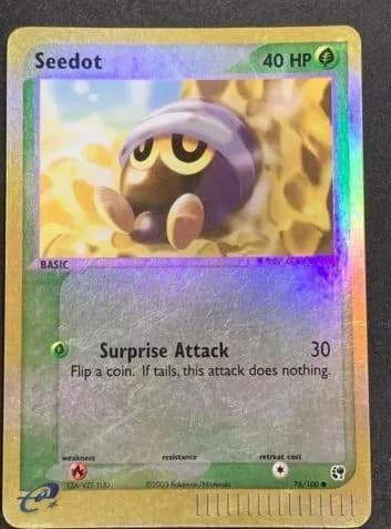 Seedot reverse holo card front, EX Sandstorm 76/100