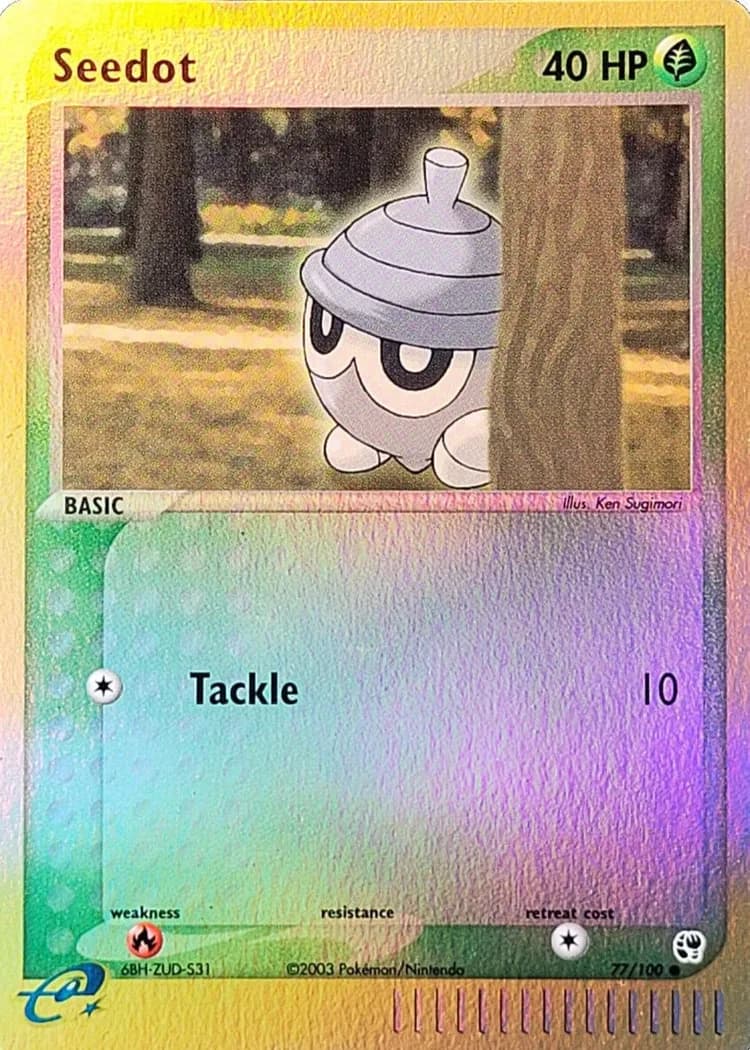 Seedot reverse holo card front, EX Sandstorm 77/100