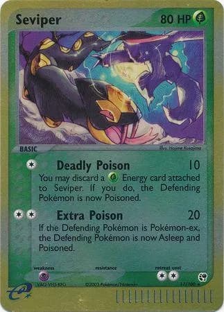 Seviper reverse holo card front, EX Sandstorm 11/100