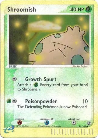 Shroomish reverse holo card front, EX Sandstorm 78/100