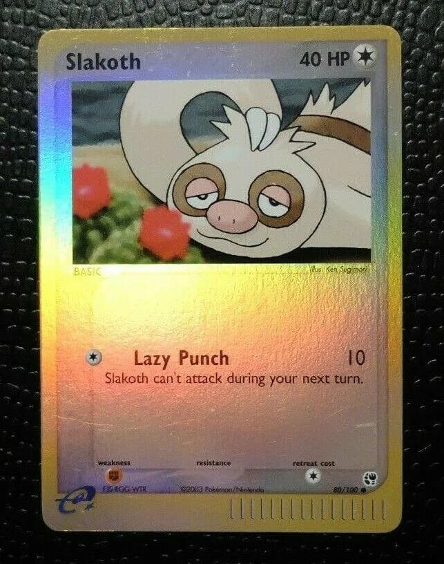 Slakoth reverse holo card front, EX Sandstorm 80/100