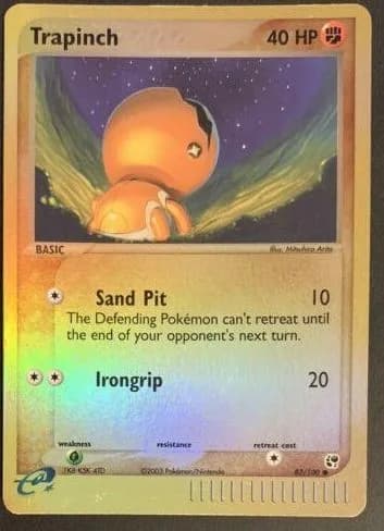 Trapinch reverse holo card front, EX Sandstorm 82/100