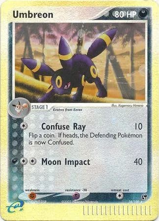 Umbreon reverse holo card front, EX Sandstorm 24/100