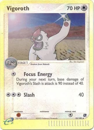 Vigoroth reverse holo card front, EX Sandstorm 52/100
