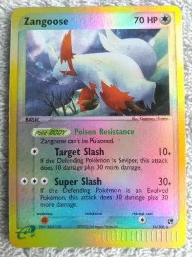 Zangoose reverse holo card front, EX Sandstorm 14/100