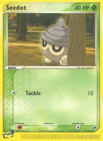 Seedot card front, EX Sandstorm 77/100