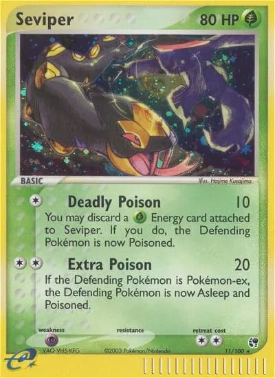 Seviper card front, EX Sandstorm 11/100