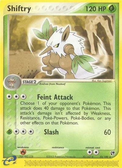 Shiftry card front, EX Sandstorm 22/100