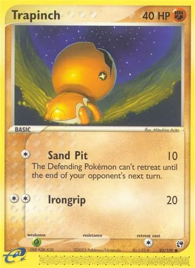 Trapinch card front, EX Sandstorm 82/100