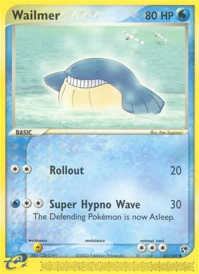 Wailmer card front, EX Sandstorm 83/100
