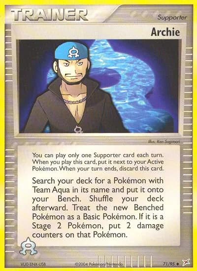 Archie card front, EX Team Magma vs Team Aqua 71/95