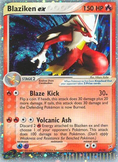 Blaziken ex card front, EX Team Magma vs Team Aqua 89/95
