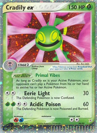 Cradily ex card front, EX Team Magma vs Team Aqua 90/95