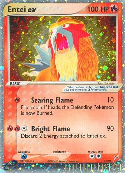 Entei ex card front, EX Team Magma vs Team Aqua 91/95