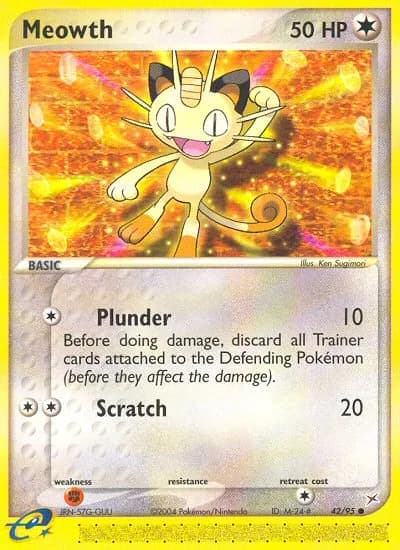 Meowth card front, EX Team Magma vs Team Aqua 42/95