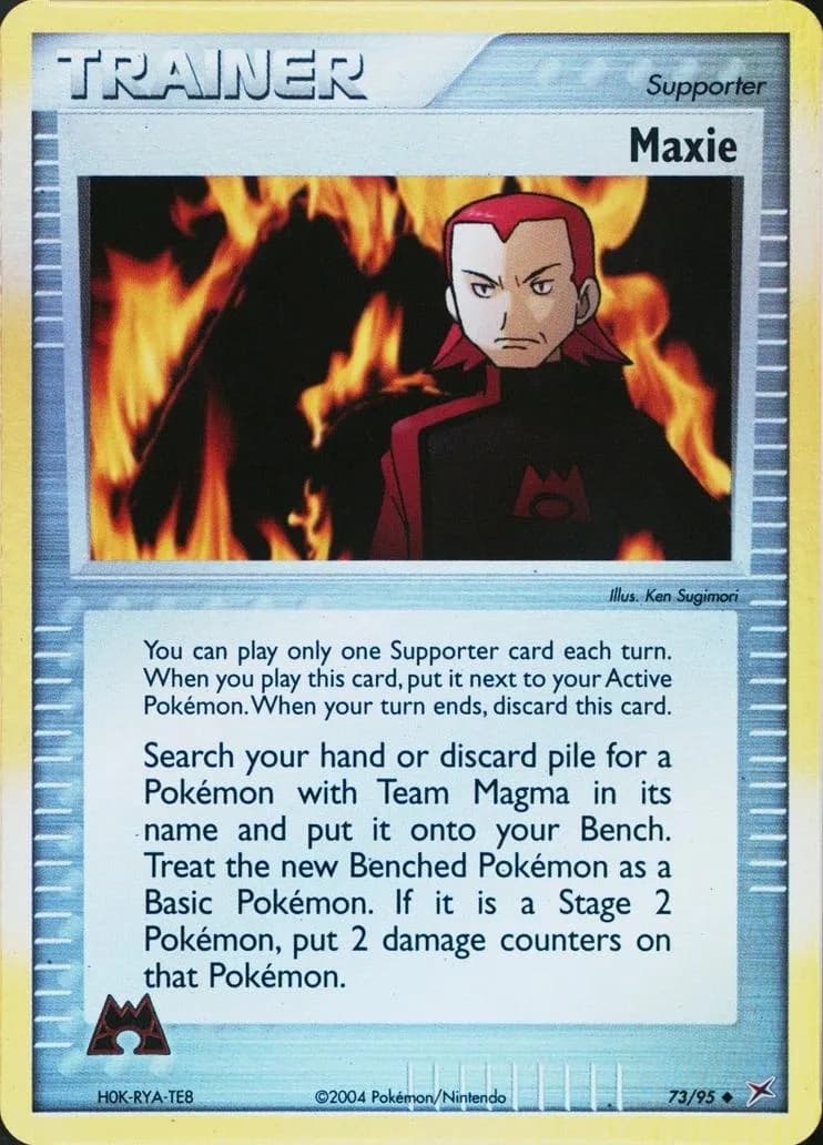 Maxie reverse holo card front, EX Team Magma vs Team Aqua 73/95