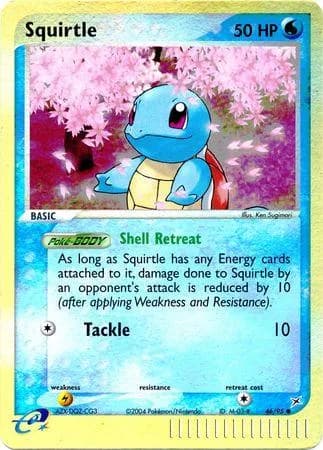 Squirtle reverse holo card front, EX Team Magma vs Team Aqua 46/95