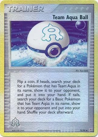 Team Aqua Ball reverse holo card front, EX Team Magma vs Team Aqua 75/95