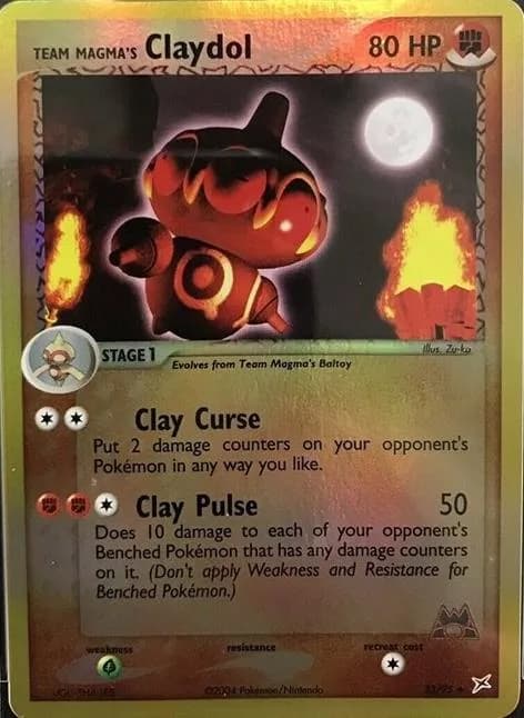 Team Magma's Claydol reverse holo card front, EX Team Magma vs Team Aqua 33/95