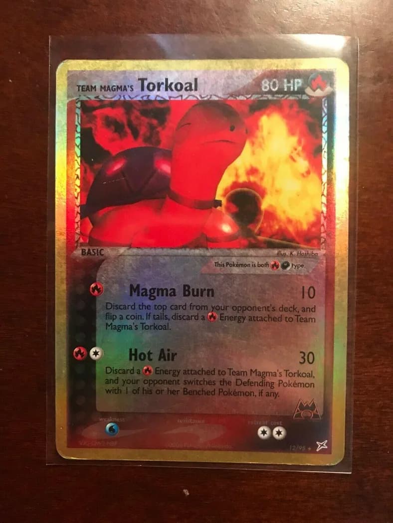 Team Magma's Torkoal reverse holo card front, EX Team Magma vs Team Aqua 12/95