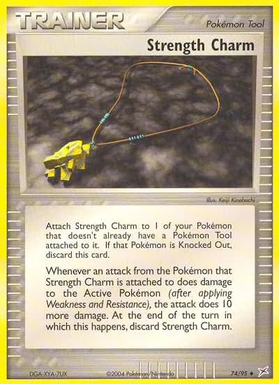 Strength Charm card front, EX Team Magma vs Team Aqua 74/95