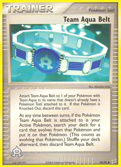 Team Aqua Belt card front, EX Team Magma vs Team Aqua 76/95
