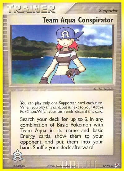 Team Aqua Conspirator card front, EX Team Magma vs Team Aqua 77/95