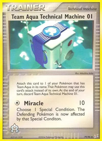 Team Aqua Technical Machine 01 card front, EX Team Magma vs Team Aqua 79/95