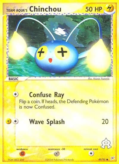 Team Aqua's Chinchou card front, EX Team Magma vs Team Aqua 49/95