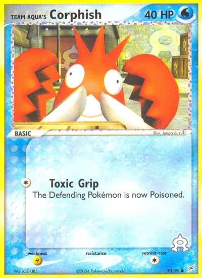 Team Aqua's Corphish card front, EX Team Magma vs Team Aqua 50/95