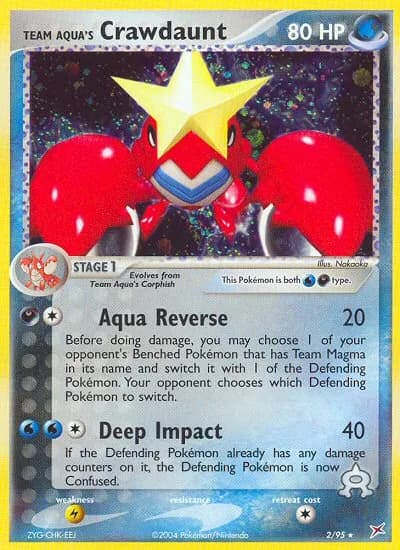 Team Aqua's Crawdaunt card front, EX Team Magma vs Team Aqua 2/95