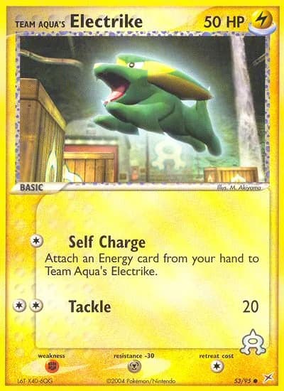 Team Aqua's Electrike card front, EX Team Magma vs Team Aqua 53/95