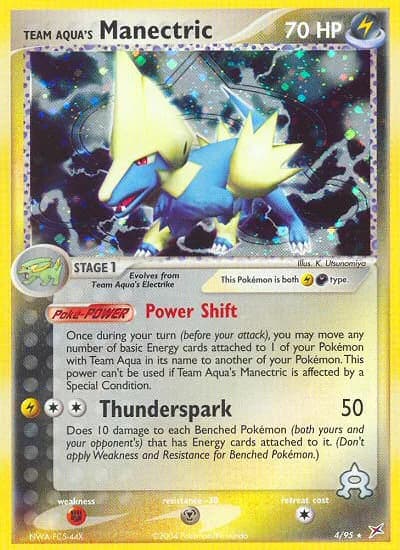 Team Aqua's Manectric card front, EX Team Magma vs Team Aqua 4/95