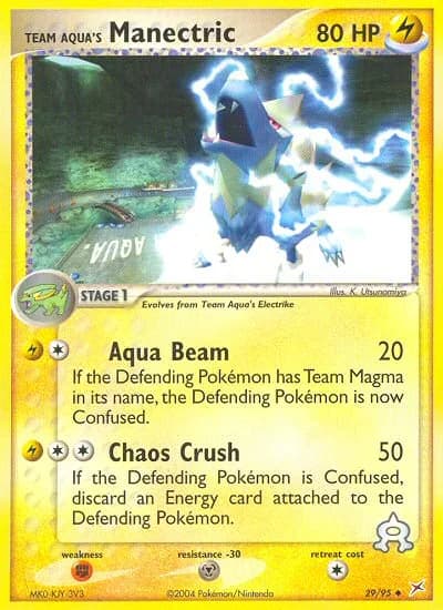 Team Aqua's Manectric card front, EX Team Magma vs Team Aqua 29/95