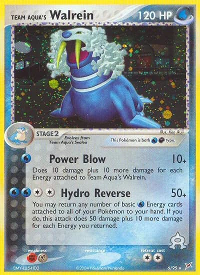 Team Aqua's Walrein card front, EX Team Magma vs Team Aqua 6/95