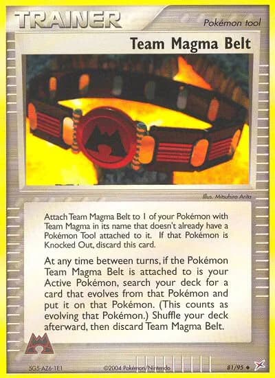 Team Magma Belt card front, EX Team Magma vs Team Aqua 81/95