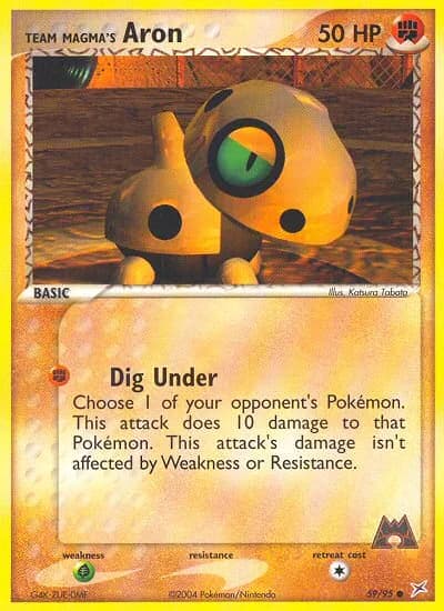 Team Magma's Aron card front, EX Team Magma vs Team Aqua 59/95