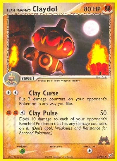 Team Magma's Claydol card front, EX Team Magma vs Team Aqua 33/95