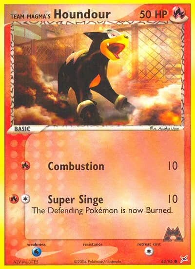 Team Magma's Houndour card front, EX Team Magma vs Team Aqua 62/95