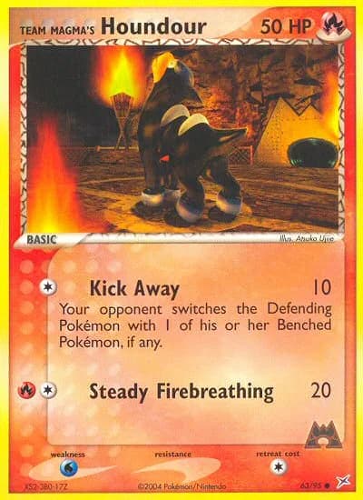 Team Magma's Houndour card front, EX Team Magma vs Team Aqua 63/95