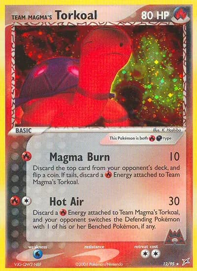 Team Magma's Torkoal card front, EX Team Magma vs Team Aqua 12/95