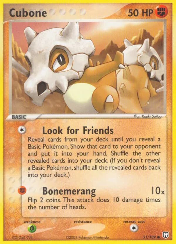 Cubone card front, EX Team Rocket Returns 51/109