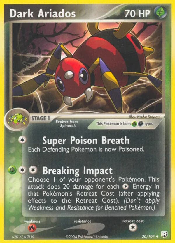 Dark Ariados card front, EX Team Rocket Returns 30/109