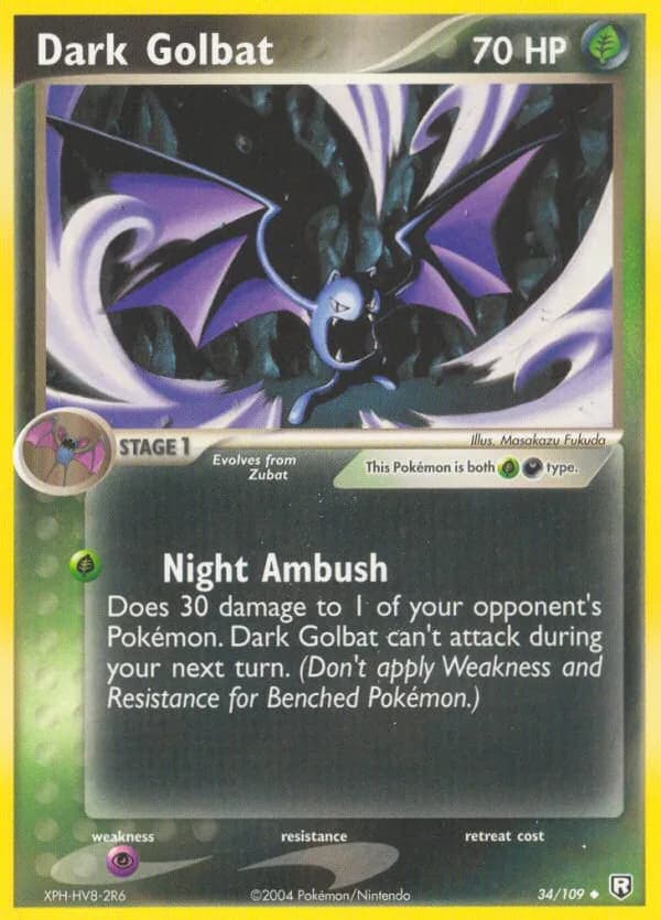 Dark Golbat card front, EX Team Rocket Returns 34/109