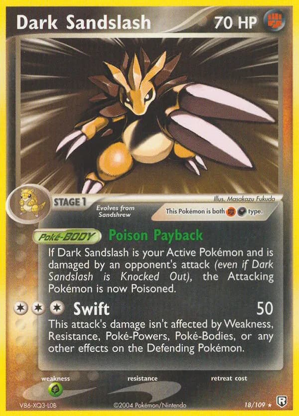 Dark Sandslash card front, EX Team Rocket Returns 18/109