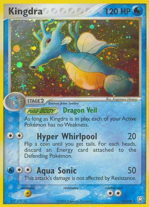 Kingdra card front, EX Team Rocket Returns 12/109